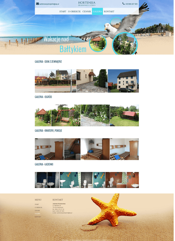 Strona internetowa dla pensjonatu turystycznego